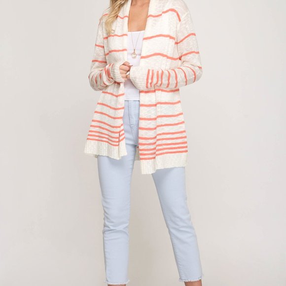 NWT! Sky Blue Stripes Cardigan Sweater - Picture 4 of 7